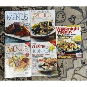 Lot of 5 Cuisine at Home Cooking Magazines Weeknight Easy Quick Meals Ephemera
